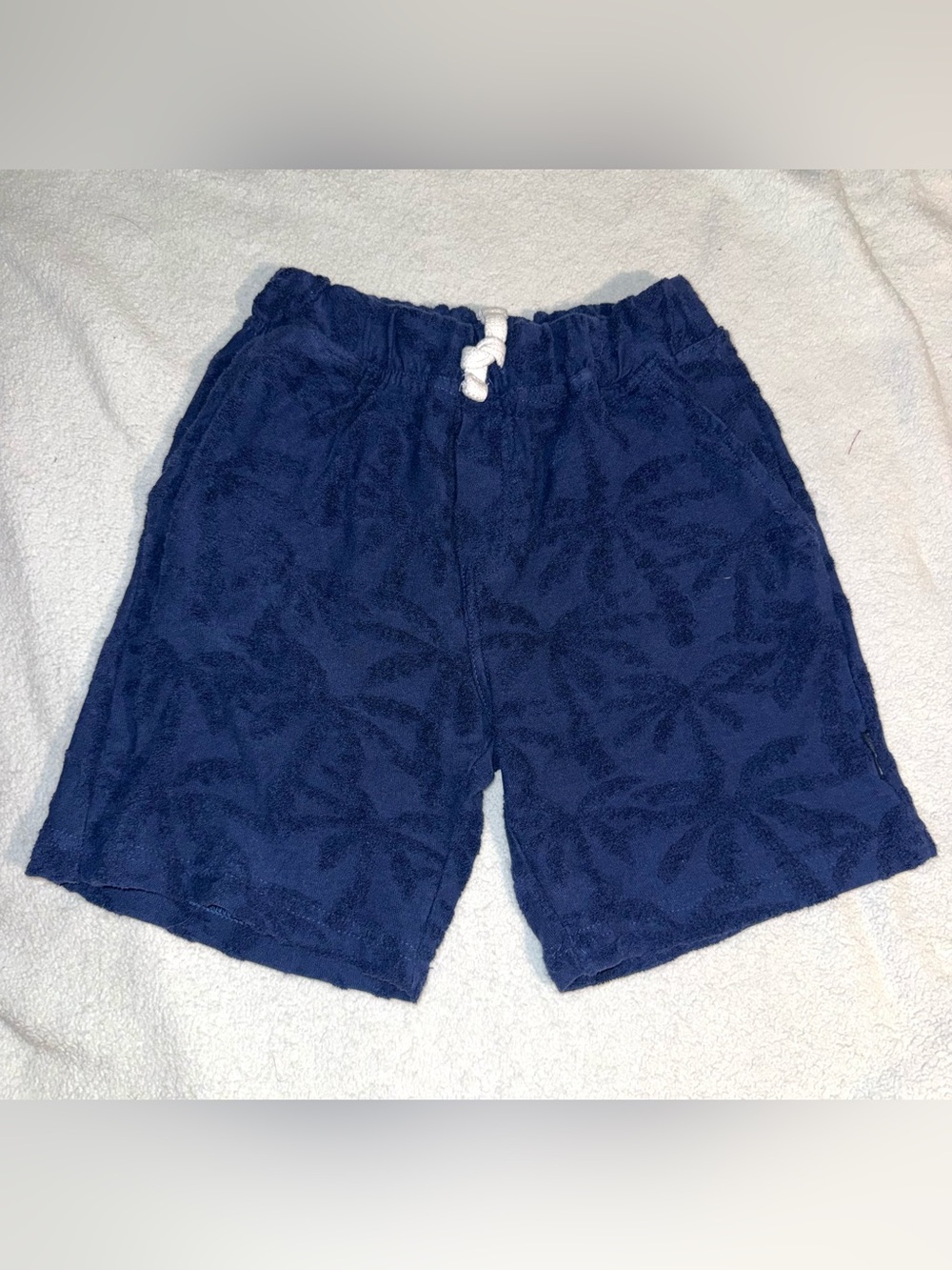 Ben Sherman Terry Textured Pull-On Shorts in navy blue, size 8